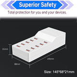 Usb Charger Station,10-Port 50W/10A Multiple Usb Charging Station With Smart Ic Technology,Multi Ports Charger Charging For Smartphones?Tablets?And Other Devices.