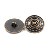 10 Pieces Beads Wheel Metal Shank Buttons. 23Mm (7/8 Inch) (Antique Co