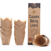 200Pcs Natural Tulip Cupcake Liners For Baking Cups Unbleached European Parchment Paper Tulip Muffin Liners, Cupcake Wrapper For Party, Christmas