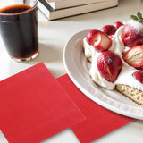 100-Count 2-Ply Christmas Napkins & Red Cocktail Napkins - Napkins Disposable Premium Quality - 5" X 5" Red Paper Napkins For New Year Party & Christmas,Bar,Weddings,Birthday