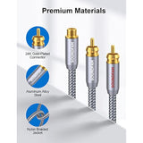 Rca Y Splitter Rca/Phono Splitter Cable 1 Female To 2 Male Gold-Plated Plug Rc