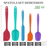 Heat Resistant 600? Food Grade Silicone Rubber Spatula Set For Baking, Cooking, And Mixing Non Stick Dishwasher Safe Bpa-Free Multicolor Set Of 5