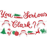You Serious Clark No-Diy Glitter Red Christmas Vacation Decorations - Includes Clark Sign Banner And Christmas Vacation Party Supplies Garland