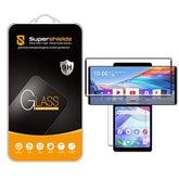 (2 Pack) Designed For Lg Wing (2 Glass Main Screen And 2 Pet Dual Screen) Tempered Glass Screen Protector, Anti Scratch, Bubble Free (Black)