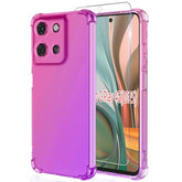 For Motorola Moto G 2025 Case/Moto G Play 2025 Case: Women Girls With Screen Protector Reinforced Corners Tpu Shock-Absorption Flexible Gradient Color Cover(Pink Purple)