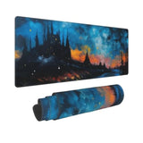 Gaming Mouse Pad, Large Non-Slip Rubber Base Mousepad, Castle Large Mouse Pad, Keyboard Mouse Mat, Desk Pad With Stitched Edges, 31.5X11.8Inch, Castle In The Night