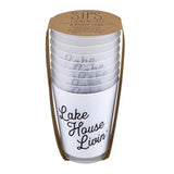 Santa Barbara Design Studio SIPS Drinkware 16-Ounce Frosted Plastic Cups, 8-Count, Lake House