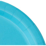 Creative Converting 7" Solid Bermuda Blue Luncheon Paper Plates - 24pcs