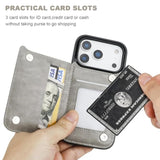 iPhone 17 Pro Wallet Case with Credit Card Holder, Gray