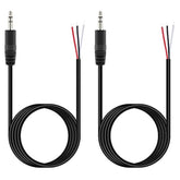 3.5Mm 1/8" To Speaker Wire, 2-Pack 6Ft 3.5Mm Trs Stereo Male Plug To Bare Wire Pigtail Connector Adapter Repair 3.5Mm Jack Audio Cable For Speaker Headphone Headset Earphone
