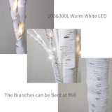Zcdl Lighted Birch Tree Light, 4Ft 5Ft White Birch Tree With Led Lights, White Christmas Tree Outdoor, Warm White Prelit Tree For Indoor Home Party Wedding Holiday Outside Christmas Decorations