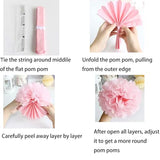 10pcs Burgundy Paper Pom Poms 8'' 10'' Tissue Paper Flowers Party Flowers