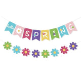 Hello Spring Banner Spring Flower Bunting Garland Spring Easter Party Decorations For The Home Indoor Outdoor Mantel Fireplace Hanging Decor