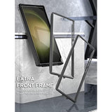 Guardian Case Compatible With Galaxy S23 Ultra 5G 6.8 Inch, Built-In Screen Protector Work With Fingerprint Id, Full Body Hybrid Shockproof Protective Rugged Clear Cover Case, Black/Clear