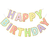 Pastel Happy Birthday Banner – 9ft Pre-Strung, No Assembly Needed for All Ages & Celebrations
