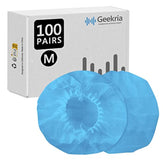Geekria 100 Pairs Disposable Headphones Ear Cover for Bose QC45, Sony MDR-7506, WH-1000XM6, Beats Studio PRO, Soundcore Anker Life 20, Hygienic Ear Cushion Protector (M/Blue)