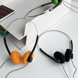 Retro Over-Ear Hi-Fi Headphones Lightweight Vintage Style Orange