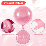 20Pcs Round Shaped Balloons, Hot Pink Light Pink White Round Aluminum Giant Balloon For Birthday Wedding Anniversary Baby Shower Valentine'S Day Party Bridal Shower Romantic Festival Ceremony Decor