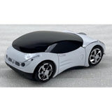 Computer Wireless Mouse Futuristic Car Shape Optical Mice USB 2.4Ghz 2 Button for PC Laptop (White)