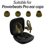 8 Pairs Premium Ear Tips For Powerbeats Pro Earbuds In Ear Tips, Silicone Washable Noise Reducing Secure Fit For Beats Powerbeats Pro, Fit In Case, Buds Tips S/M/L, Double Flange, Army Green
