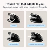 Unimouse Ergonomic Vertical Mouse Adjustable 35°-70° Tilt Angle, 6 Programmable Buttons For Productivity, Customizable Thumb Rest For Wrist Pain Relief | Plug & Play Mac/Pc - Wireless - Right