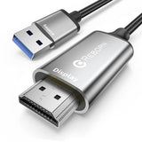 USB to HDMI Adapter Cable 6FT, 1080P@60Hz USB 3.0 to HDMI Multi-Display Cable Converter Suitable for Macos Windows 7/8/10/11 - Driver Installation is