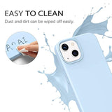 For Iphone 13 Case Smooth Liquid Silicone Soft Gel Rubber Microfiber Lining Cushion Cover Shockproof Protective Phone Cases Compatible With Iphone 13- Light Blue