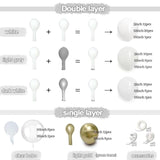 Double Stuffed White Gold Balloon Arch Clear Bobo Garland Kit Party Decorations