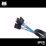 2Pcs Mini Sas To 4-Sata Sff-8087 Multi-Lane Forward Breakout Internal Conversi