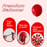 145 Pc Red Balloons (5", 10", 12", 18") Latex Arch Kit for Wedding/Party Decor