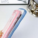 For Iphone Se/Iphone 8/7 Case,Cute Clear Glitter Curly Wave Design Transparent Bling Shiny Protection Soft Tpu Shockproof Phone Cover For Women Pink