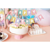 Pastel Happy Birthday Banner, Rainbow Bunting Sign for Girls Boys Party Decor