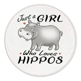 Just A Girl Who Loves Hippos Mouse Pad 7.9 X 7.9 Inch,Cute Cartoon Wild Animal Hippo Non-Slip Rubber Base Mousepads For Home Office College Dorm Desk Decor,Gifts For Hippo Lovers Girls