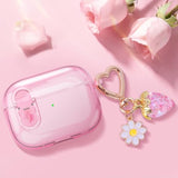 (With Safety Lock) Compatible With Airpods Pro 2Nd/1St Generation Cases Women Girls, Cute Soft Tpu Clear Case Cover For Apple Airpods Pro 2 Case With Strawberries Keychain For Airpod Ipod Pro 2/1