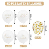 50pcs Engagement Balloons – "He Asked, She Said Yes" & Gold Confetti Decor