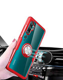 Clear Case for Xiaomi Mi Note 10/Mi Note 10 Pro with Ring Holder, Slim Fit Transparent Hard PC Cover Xiaomi Mi Note 10 Pro Case with Metal Plate for