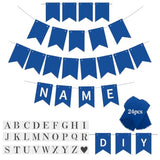 Custom Blue Banner Kit, Custom Phrase Banner, Customize Your Party Banner Signs, Handwriting Banners Party Supplies Unique Decor With Letters A~Z And Heart Stencil
