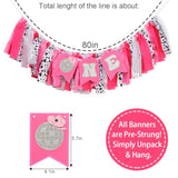 Cowgirl One 1St Birthday High Chair Banner - Disco Party Girls Smash Cake Decorations, Rodeo Photo Props