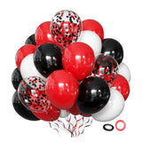 50pcs Black Red White 12 Inch Latex Balloons Confetti Party Decorations
