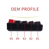 Pbt Keycaps, Black And Red Keycaps Oem Keycaps 61 Keycaps Set For Cherry Mx Sw