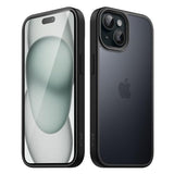 Matte Case for iPhone 15 6.1-Inch, Shockproof Military Grade Drop Protection, Frosted Translucent Back Phone Cover, Anti-Fingerprint (Black)