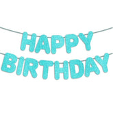 Teal Glitter Happy Birthday Banner – Turquoise Party Decoration for Under-the-Sea Theme