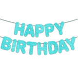 Teal Glitter Happy Birthday Banner – Turquoise Party Decoration for Under-the-Sea Theme