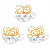 3pcs Coffee Latte Balloons for Birthday, Lover Parties & Wedding Décor
