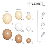 146pcs Boho Balloon Arch Kit Brown Nude White Garland in Multiple Sizes for Party Decorations