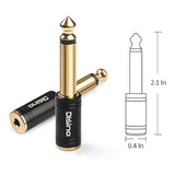 1/4" Mono To 1/8" Stereo Adapter, New Upgrade Gold-Plated 6.35Mm Ts Male Jack To 3.5Mm Trs Female Stereo Adapter For Headphone, Amp Adapte, Black - 1 Pack