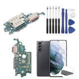Dock Connector For Samsung Galaxy S21 5G Charging Port Flex Cable Replacement For Samsung S21 5G G991U/G991W Usb Charger Dock Board Connector With Tools (Black)