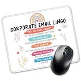 Corporate Email Lingo Rectangular Mouse Pad - Funny Work Pads For Desk - Co-Worker Gifts For Women & Interns