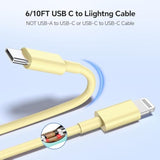 Compatible With Iphone 16/15 Charger, 2Pack 20W Fast Charging Wall Charger Block Cubes With 6/10Ft Usb C To Lighing Cable Compatible With Iphone 16/Plus/Pro Max/15/Plus/Pro Max/Ipad Pro (Yellow)