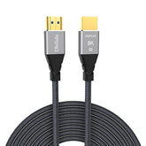 8K Fiber Hdmi Cable 50Ft, Nylon Braided Fiber Optic Hdmi 2.1 Cable Support 48G